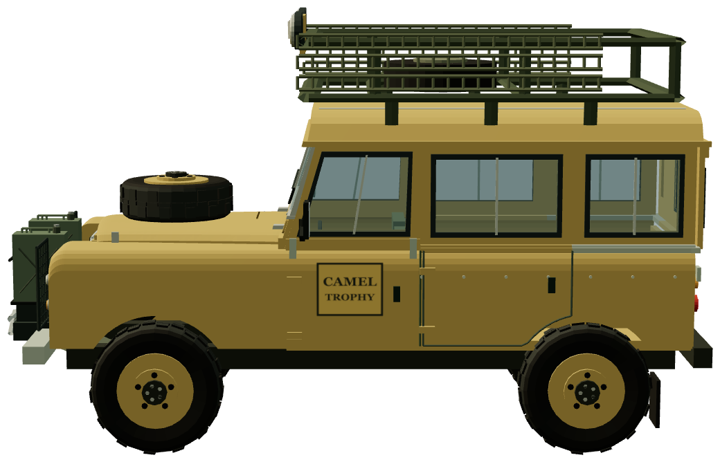 Camel Trophy 1983 — Series III 109 Support — side view, registry 3D render