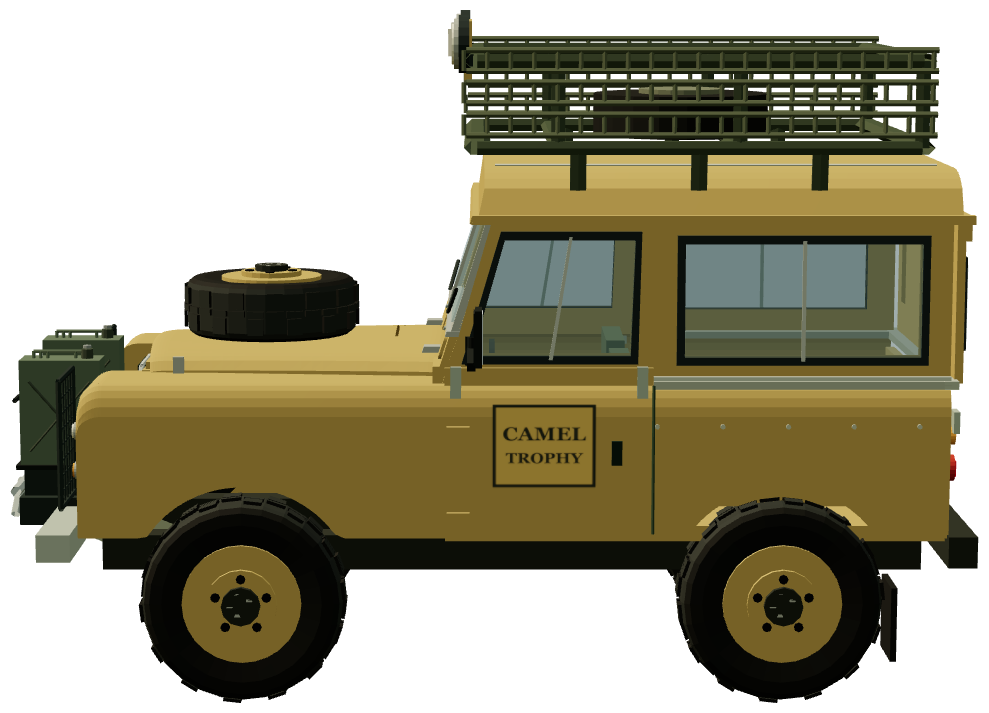 Camel Trophy 1983 — Series III 88 — side view, registry 3D render