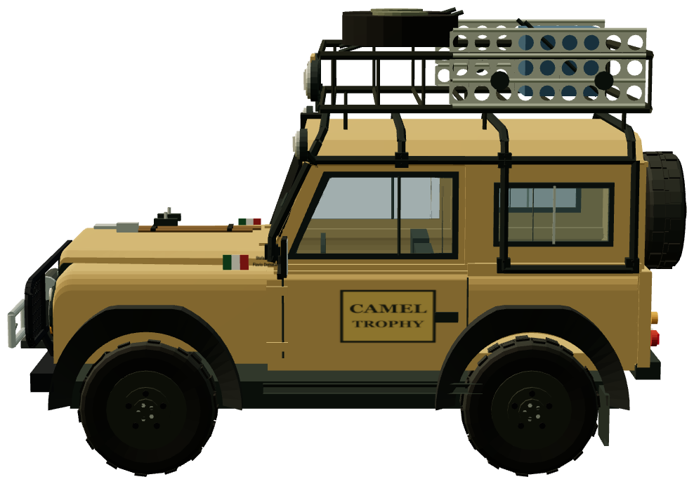 Camel Trophy 1985 — Ninety — side view, registry 3D render