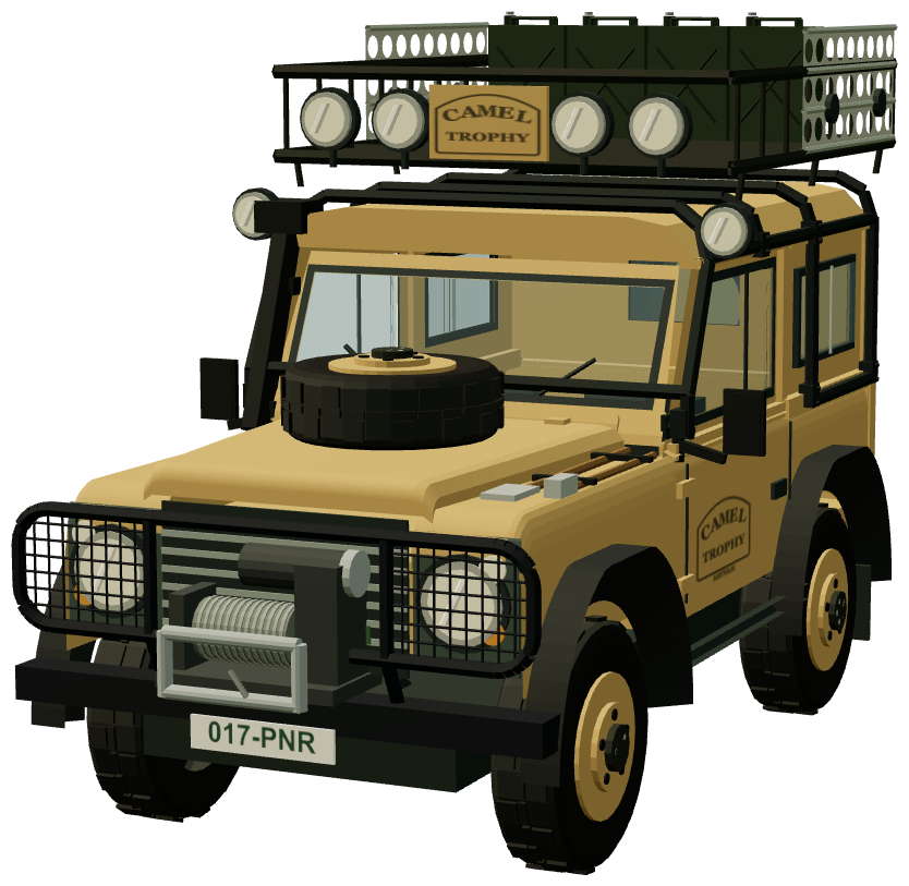 Camel Trophy 1986 — Ninety — front three-quarter view, registry 3D render