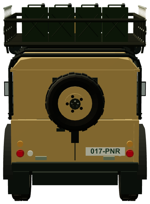 Camel Trophy 1986 — Ninety — rear view, registry 3D render