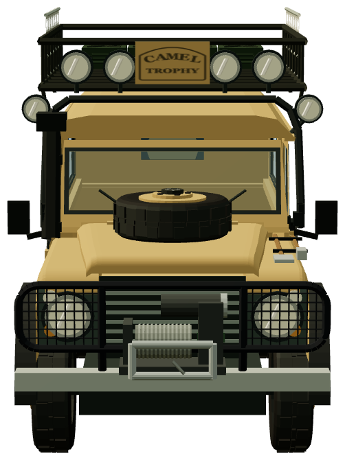 Camel Trophy 1988 — One Ten — front view, registry 3D render