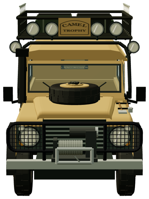Camel Trophy 1989 — Amazon One Ten — front view, registry 3D render