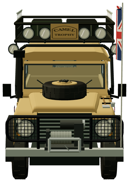 Bob and Joe Ives — Camel Trophy winner — front view, registry 3D render