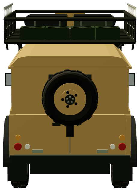 Camel Trophy 1989 — Amazon One Ten — rear view, registry 3D render