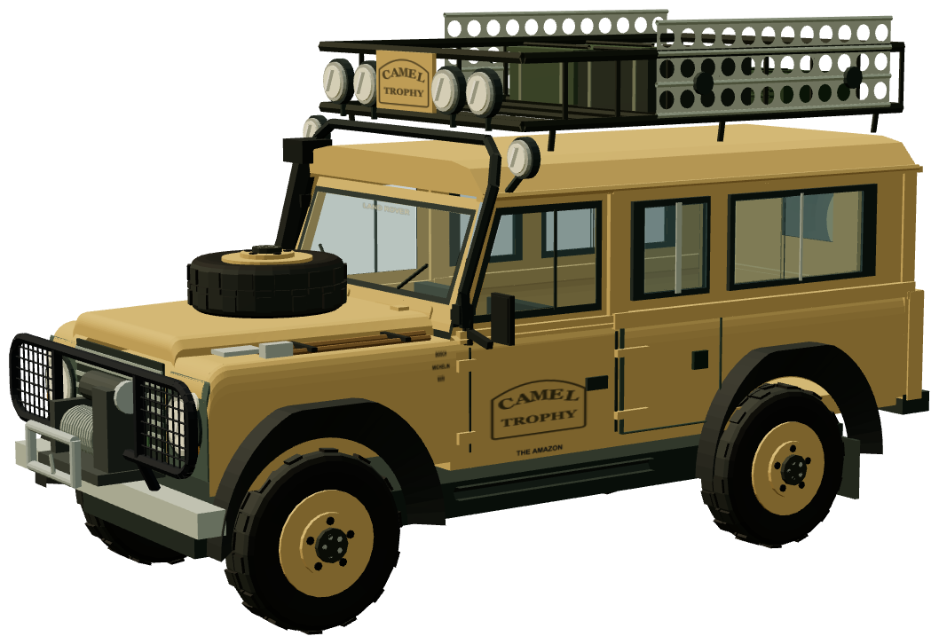 Camel Trophy 1989 — Amazon One Ten — three-quarter view, registry 3D render