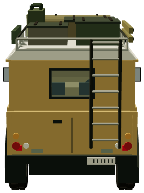 Camel Trophy 110 — rear view, registry 3D render