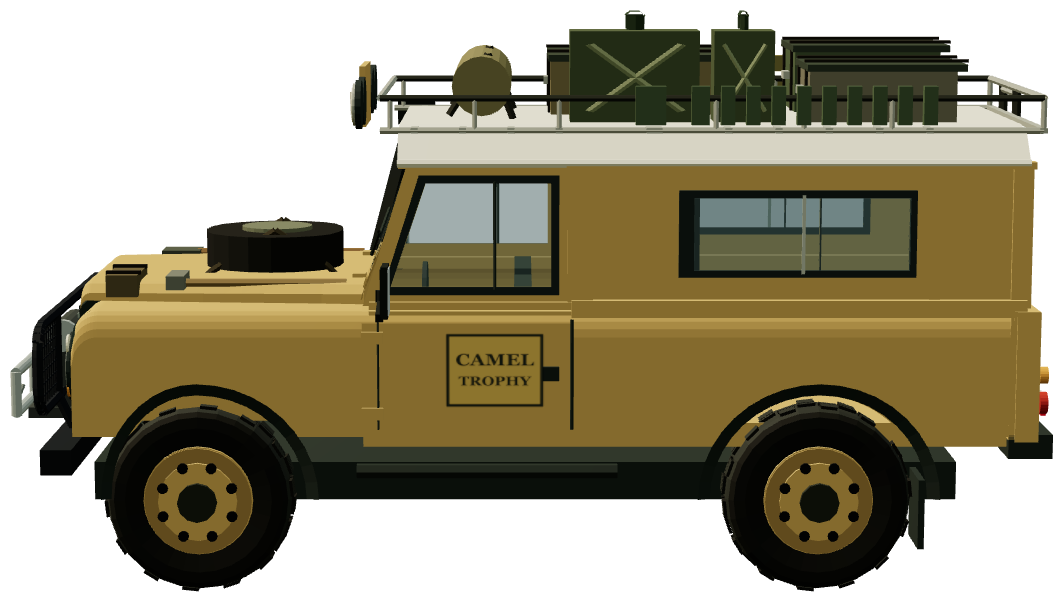 Camel Trophy 110 — side view, registry 3D render