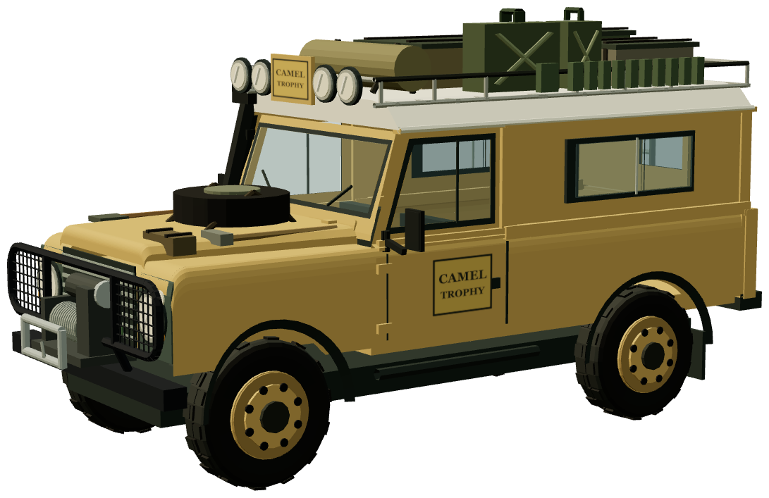 Camel Trophy 110 — three-quarter view, registry 3D render