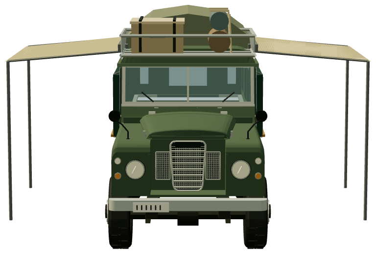 Carawagon Mobile Education Unit — front view, registry 3D render