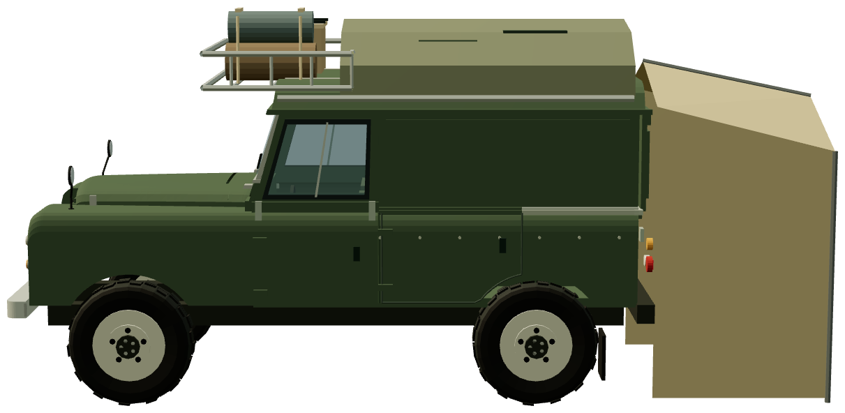 Carawagon Mobile Clinic — side view, registry 3D render
