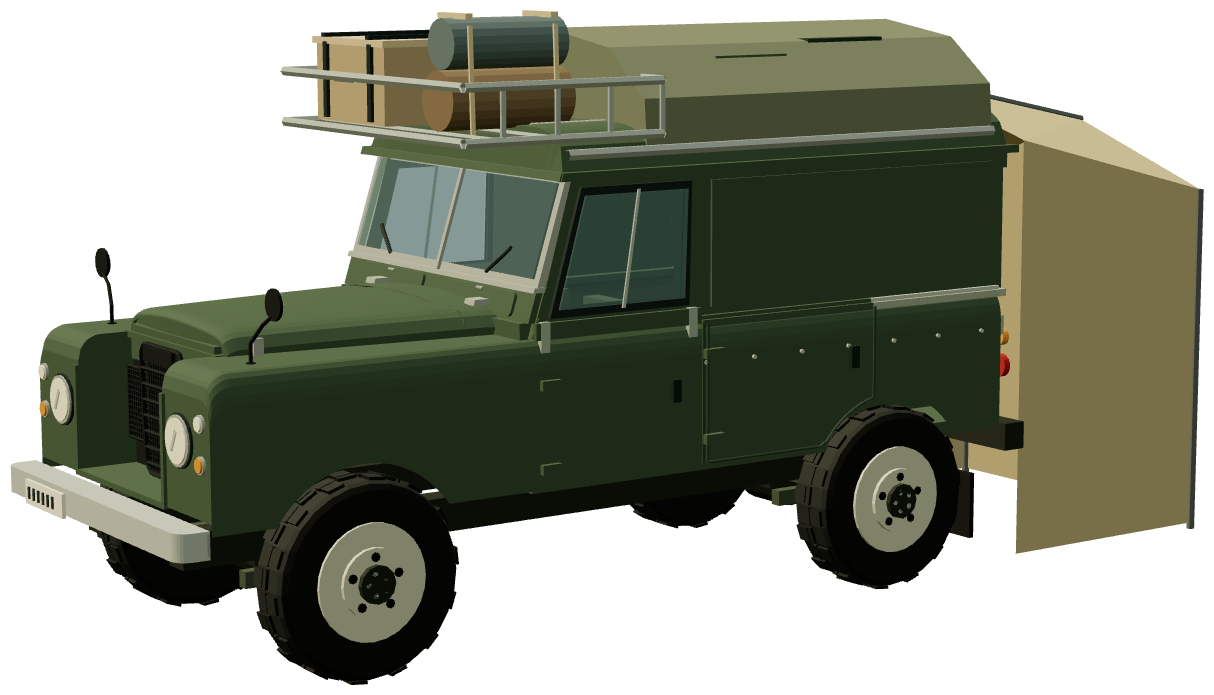 Carawagon Mobile Clinic — three-quarter view, registry 3D render