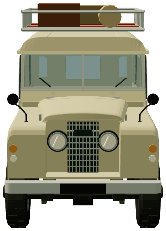 Carawagon Safari — front view, registry 3D render