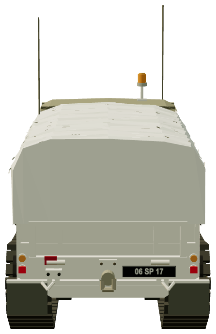 Stage 1 V8 Centaur — rear view, registry 3D render
