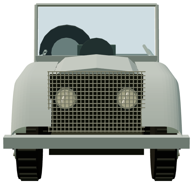Centre Steer Prototype — front view, registry 3D render