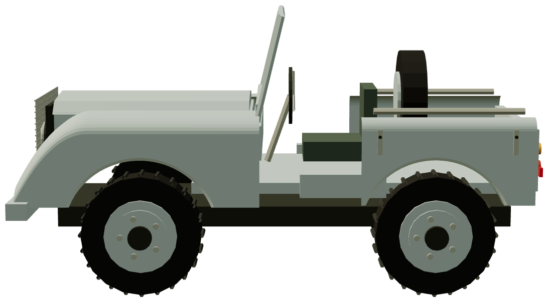 Centre Steer Prototype — side view, registry 3D render
