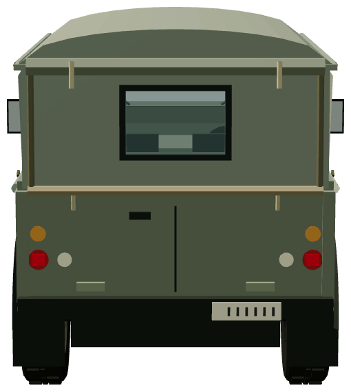 Challenger common-platform prototype — rear view, registry 3D render