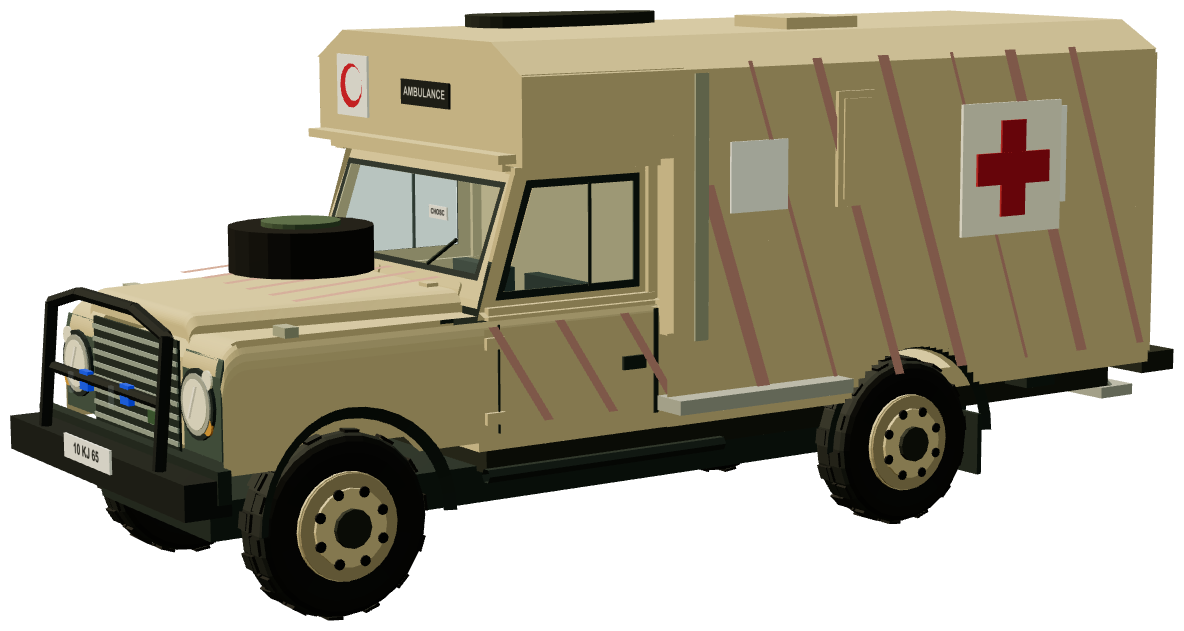 CHOSC Tiger-Stripe 127 Ambulance — three-quarter view, registry 3D render