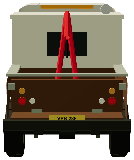 Clacy & Sons Series IIA 109 Recovery Truck — rear view, registry 3D render