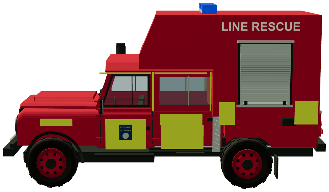 Cleveland Fire Brigade — side view, registry 3D render