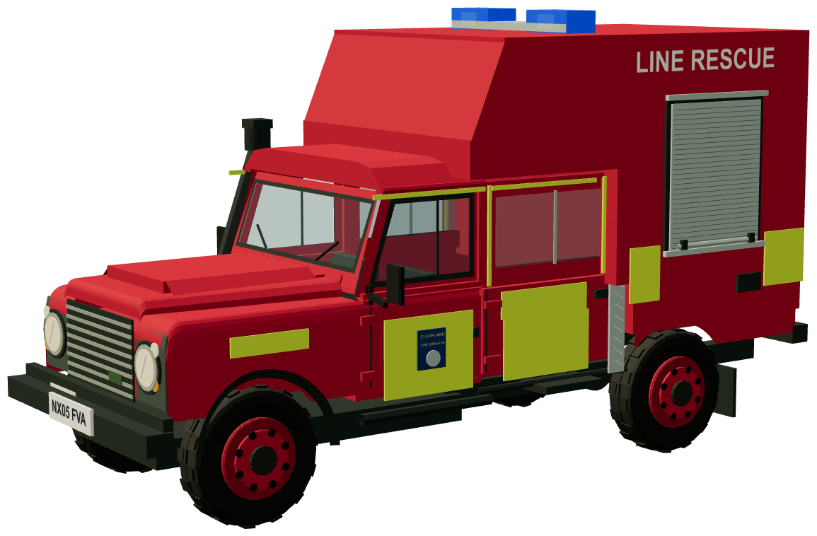 Cleveland Fire Brigade — three-quarter view, registry 3D render