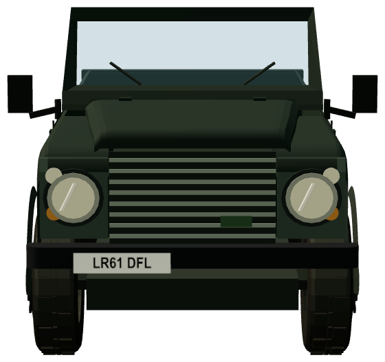 Defender 110 — front view, registry 3D render