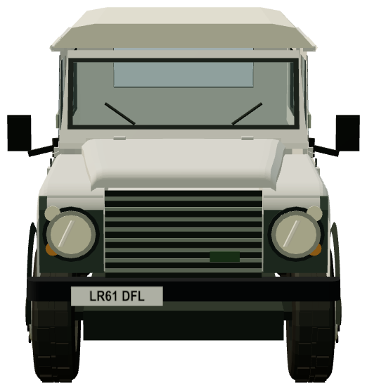 Defender 130 Hi-Cap — front view, registry 3D render