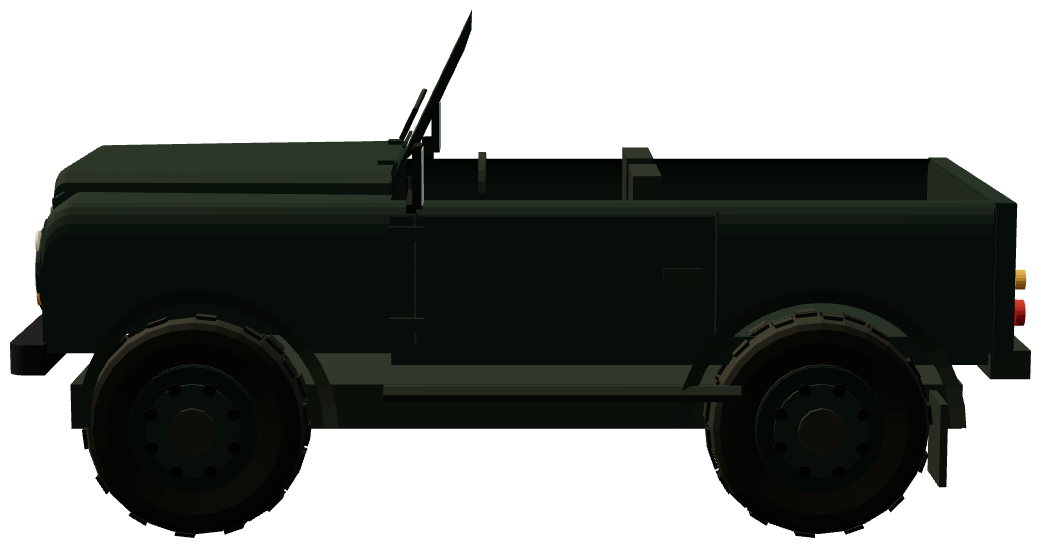 Defender 90 — side view, registry 3D render