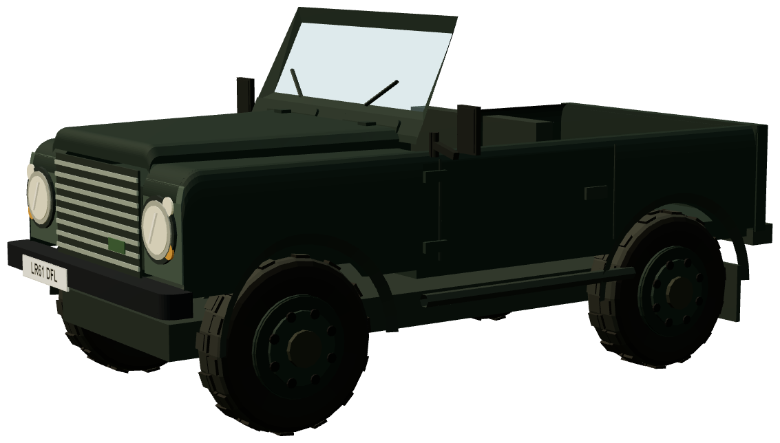 Defender 90 — three-quarter view, registry 3D render