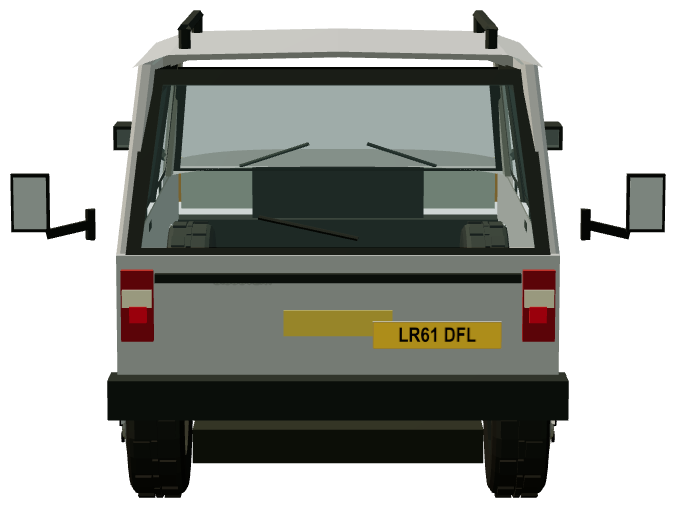 Discovery 1 — rear view, registry 3D render
