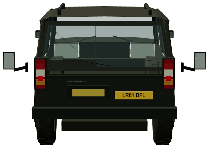 Discovery 3 — rear view, registry 3D render