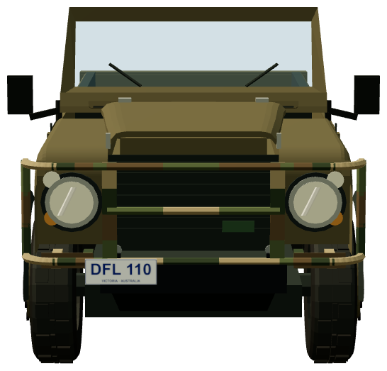 Perentie 4×4 — front view, registry 3D render
