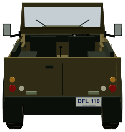 Perentie 4×4 — rear view, registry 3D render