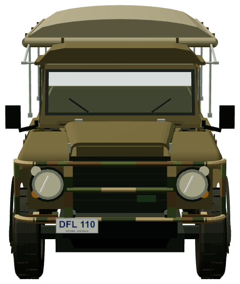 Perentie 6×6 — front view, registry 3D render