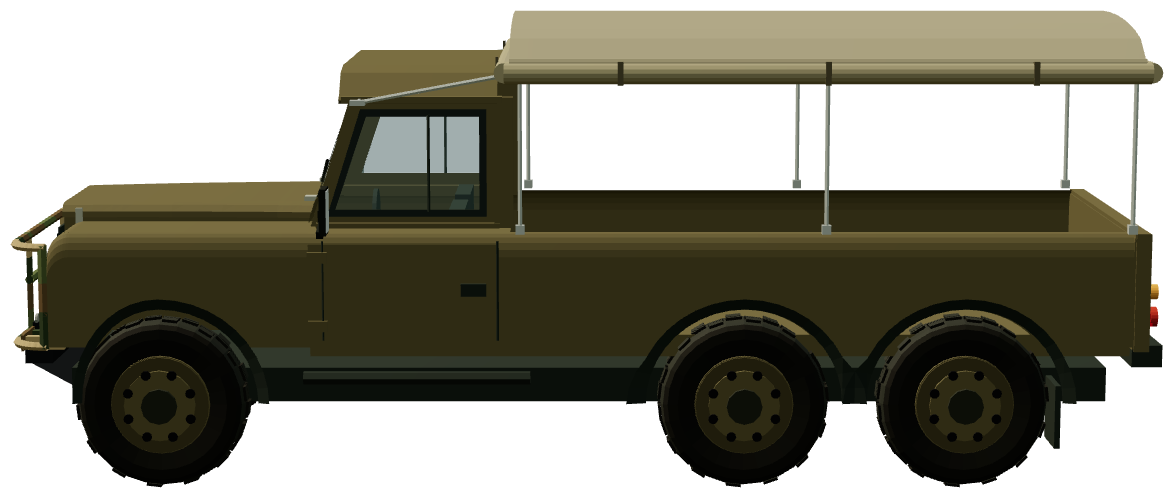 Perentie 6×6 — side view, registry 3D render
