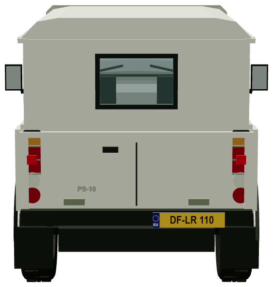 Santana PS-10 90 Shortline — rear view, registry 3D render