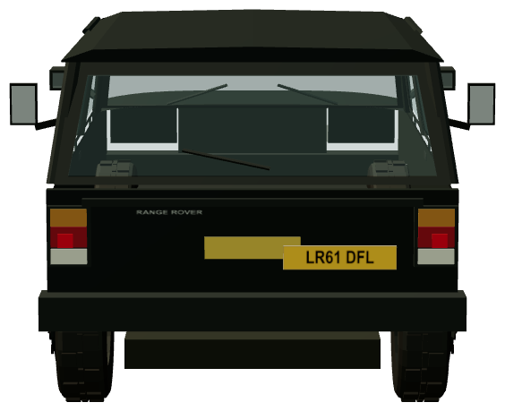 Range Rover P38 — rear view, registry 3D render