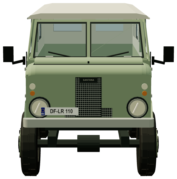 Santana 1300 — front view, registry 3D render