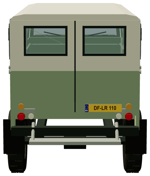 Santana 1300 — rear view, registry 3D render