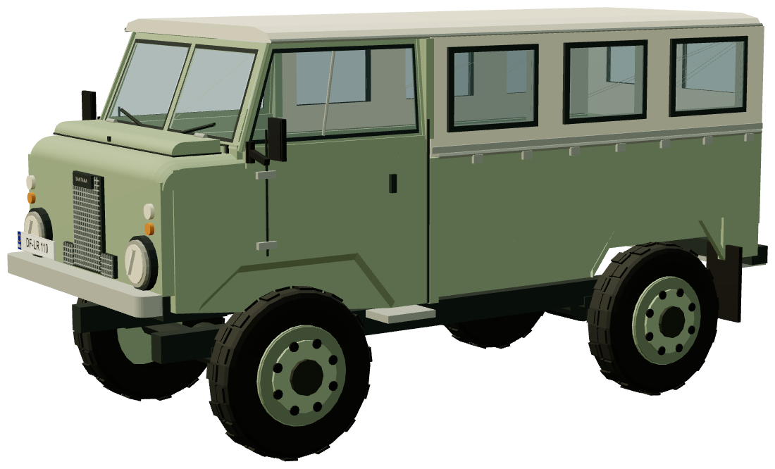 Santana 1300 — three-quarter view, registry 3D render