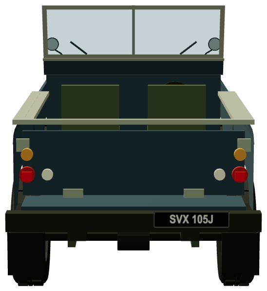 Series II 109″ — rear view, registry 3D render