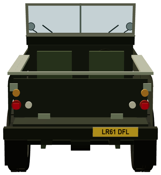 Series III 109″ — rear view, registry 3D render