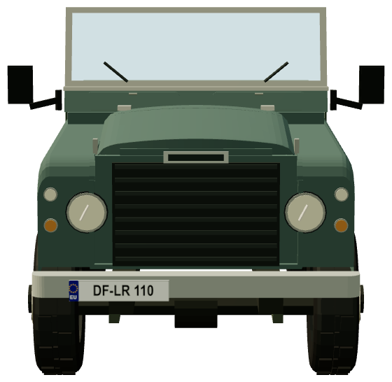 Series III Santana 6cyl Diesel 109″ — front view, registry 3D render