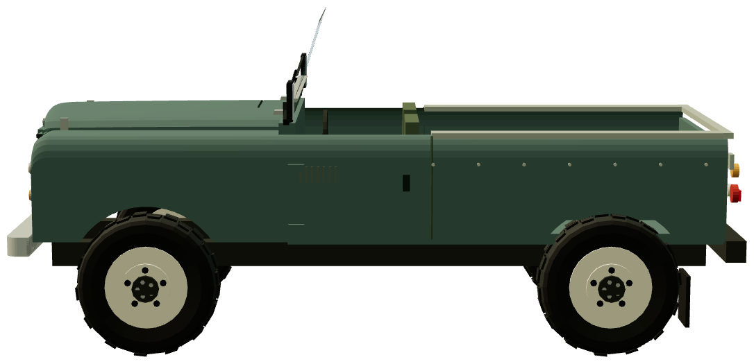 Series III Santana 6cyl Diesel 109″ — side view, registry 3D render