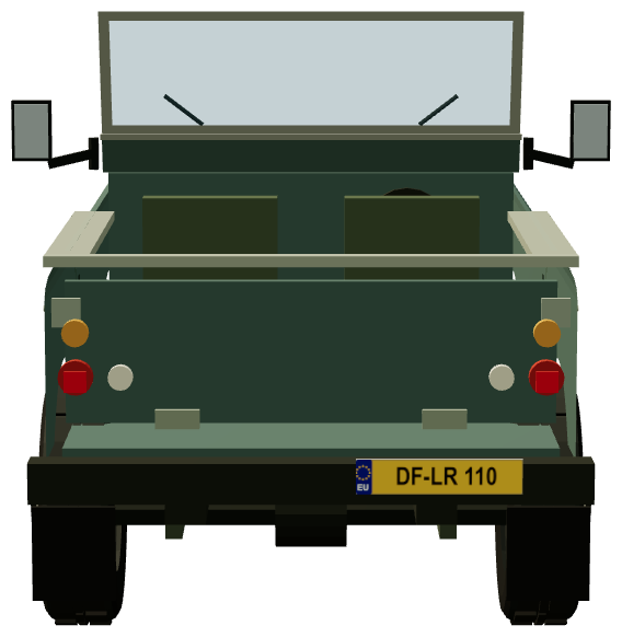 Series III Santana 6cyl Diesel 88″ — rear view, registry 3D render