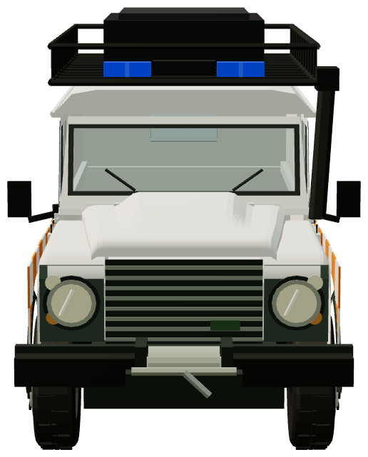 Coniston MRT Defender 110 Stretcher Carrier — front view, registry 3D render