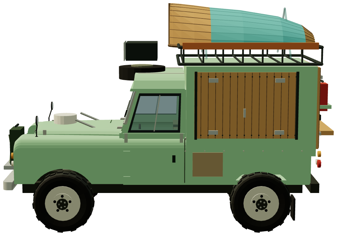 Cook on the Wild Side gastro-wagon — side view, registry 3D render