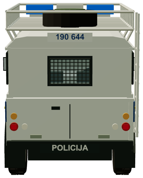 Croatian Police Defender 110 — rear view, registry 3D render