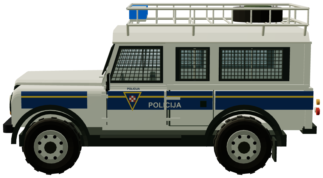 Croatian Police Defender 110 — side view, registry 3D render