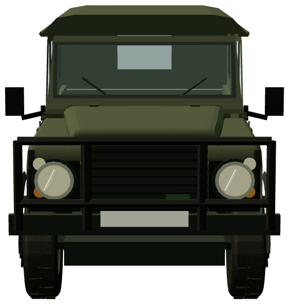 Czech Army Defender 90 Station Wagon Observer — front view, registry 3D render